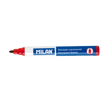 Milan Rotuladores permanentes color rojo.Punta redonda 4 mm. cajas de 12 unidades.