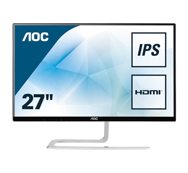 Monitor LCD - AOC Style - 27" - 1920 x 1080 Full HD - AH-IPS - 250 cd/m² - 1000:1 - 4 ms - 2xHDMI, VGA - negro