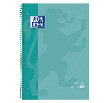 OXFORD CUADERNO EUROPEANBOOK 1 MICROPERFORADO 80 HOJAS 5X5 TAPAS EXTRADURAS TOUCH A4+ MENTA PASTEL -5U-
