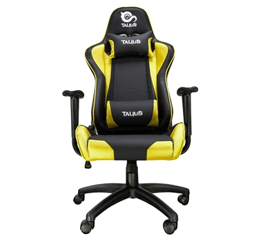 Talius - Silla Gecko Gaming - Negra/amarilla - brazos fijos - butterfly - base nylon - ruedas nylon