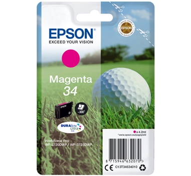EPSON Cartucho 34 magenta WF3720 WF3725 DURABrite Ultra ink 4.2ml