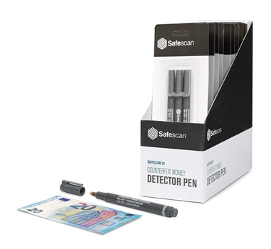 SAFESCAN 30 - DETECTOR DE BILLETES FALSOS EN FORMATO BOLIGRAFO, PACK 3 UNIDADES