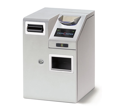 CashKeeper CK950 - Sistema seguro de gestión de efectivo - Capacidad cambio: 70 billetes y 1500 monedas - Recaudación: 500 billetes y 1000 monedas - Ethernet - Blanco