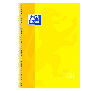 OXFORD CUADERNO EUROPEANBOOK 1 MICROPERFORADO 80 HOJAS 5X5 TAPAS EXTRADURAS CLASSIC A4+ AMARILLO -5U-