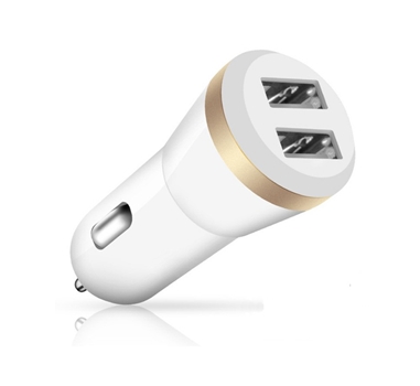 Eightt - Cargador de coche USB - 2 Puertos 5V - 2.4A 12W - Plastico ABS - Color Gris