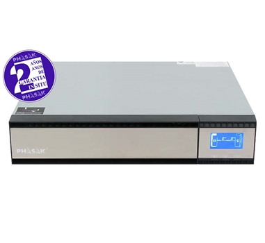 Phasak - SAI PH 9320 - Online - 2KVA/1600W - Formato Rack - 4 IEC - LCD - USB+RS232+RJ45 - Baterias 4x 9Ah 