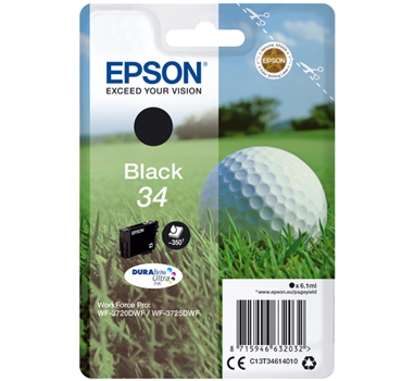 EPSON cartucho 34 negro WF3720 WF3725
DURABrite Ultra ink 6.1ml