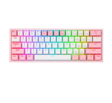 Redragon - FIZZ PRO Teclado Mecanico Gaming Inalámbrico RGB Blanco/Rosa REACONDICIONADO