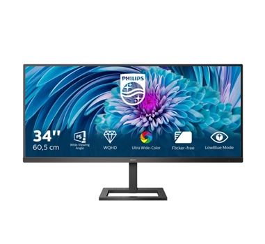 Philips - Monitor E Line 345E2AE/00 - 86.4cm/34" - 3440x1440 - WQHD - FreeSync - IPS - 4ms - 21:9 - Negro