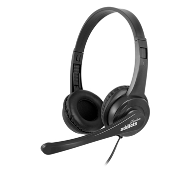 NGS - Auricular estéreo con conexión USB y control de volumen - Micro - Negro