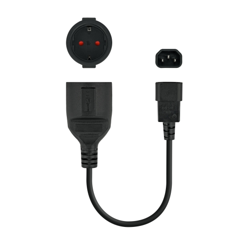 Nanocable - Cable Adaptador C14/M a CEE7/H - 16A - 25 cm