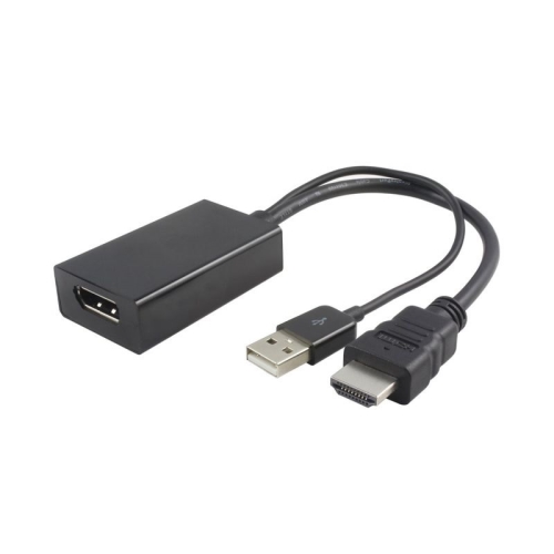 Adaptador HDMI V1.4 M - Displayport V1.2 H con USB/M - Negro