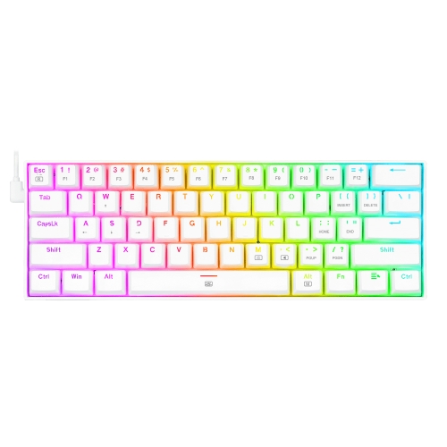 Redragon - DRAGONBORN Teclado Mecánico Gaming Switch Marron RGB Blanco