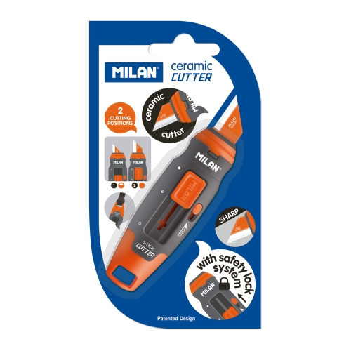 MILAN CUTTER STICK CON HOJA CERÁMICA 2 POSICIONES REEMPLAZABLE  -BLISTER-