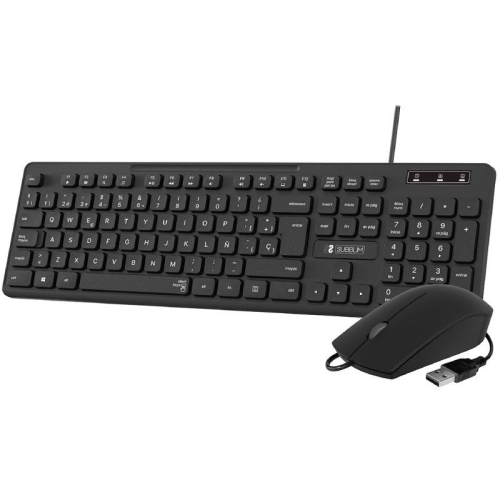 Subblim combo Business Slim - Teclado - Ratón óptico - USB - Silencioso - Con cable