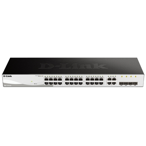 D-Link Web Smart DGS-1210-24 - Conmutador  - Managed - 24 puertos - Ethernet, Fast Ethernet, Gigabit Ethernet - 10Base-T, 100Base-TX, 1000Base-T + 4 x SFP
