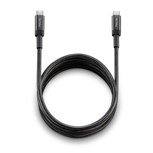 NGS Cable USB-C Macho a USB-C Macho - Carga Ultrarapida hasta 100W - Longitud 2m - Color Negro