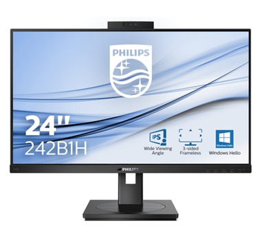 [117931] Philips B Line 242B1H/00 Diagonal de la pantalla: 60,5 cm (23.8") 1920 x 1080 Pixeles,Full HD, LED,4ms,Altavoces incorporados, WEBCAM, VGA, DVI-D, DP, USB, VESA, Regulable altura