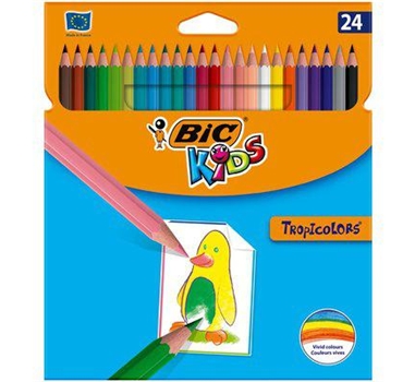 [114832] BIC LÁPICES DE COLORES KIDS TROPICOLORS ESTUCHE DE 24