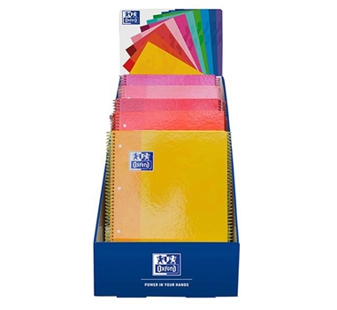 [114705] OXFORD CUADERNO EUROPEANBOOK 1 MICROPERFORADO 80 HOJAS 5X5 TAPAS EXTRADURAS CLASSIC A4+ COLORES CÁLIDOS EXPOSITOR -25U-