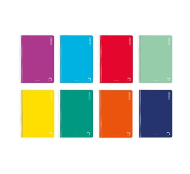 [114640] PACSA CUADERNO BASIC 80 HOJAS CUADROS 4X4 TAPAS CARTÓN 8º 60GR COLORES SURTIDO -10U-