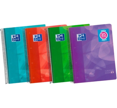 [114615] OXFORD CUADERNO EUROPEANBOOK 5 MICROPERFORADO 120 HOJAS (50% GRATIS) 5X5 TAPAS DE PLÁSTICO LAGOON A4+ COLORES -5U-