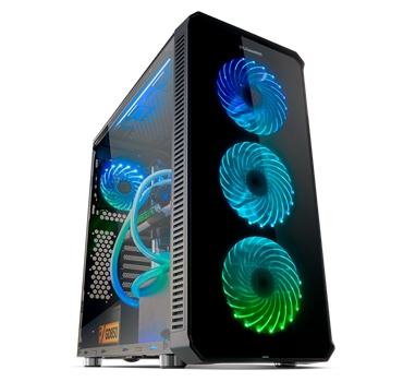 [114233] Nox Hummer TGX Rainbow RGB - 2 x USB 3.0 - 2 x USB 2.0 - Negra - Admite refrigeración líquida hasta 360
