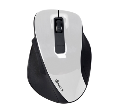 [114213] NGS - Raton Inalambrico Bow White - 800/1600dpi - 5 botones - Ergonomico - Gran tamaño - Blanco