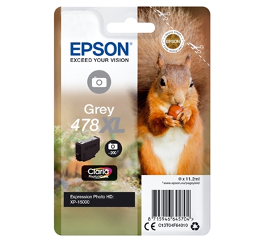 [113874] Epson Cartucho de tinta gris 11.2 ml C13T04F64010 (478XL)