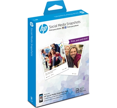 [113780] HP Papel de foto, 10 x 13cm , 265 g/m², 25 hojas, semi brillante, autoadhesivo W2G60A (Social Media Snapshots)
