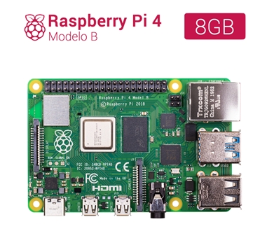 [117807] Raspberry Pi 4 modelo B - Broadcom BCM2711 Quad core Cortex-A72 - 8GB - Wifi - Bluetooth - Gigabit Ethernet - 2 x USB 3.0 - 2 x USB 2.0 - GPIO 40-pin - 2 x micro HDMI - DSI - CSI - MicroSD - PoE