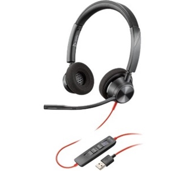 [117768] POLY/PLANTRONICS AURICULARES BLACKWIRE 3320 USB-A Biaural diadema negro - Cancelación de ruido Micrófono - USB Tipo A