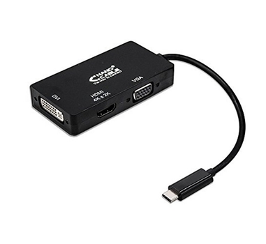 [113107] Nanocable - Conversor USB-C/M a VGA-H/DVI-H/HDMI-H 2K - Negro - 10cm