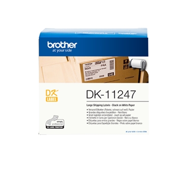 [112203] BROTHER ETIQUETAS PRECORTADAS PARA ENVIOS GRANDES 180 ETIQUETAS BLANCAS DE 103 X 164 MM