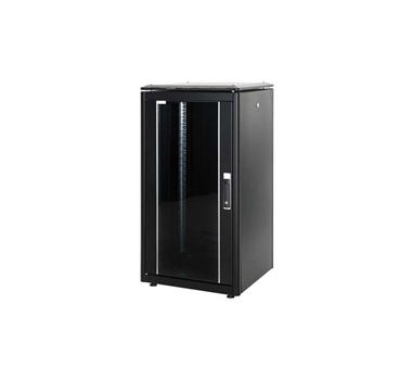 [111754] Armario rack suelo 19" PHASAK-PRO 22U 600x800 negro, 2 bandejas fijas+Ventilación X4-12" + Regleta X6 (INCLUYE MONTAJE Y PORTES)