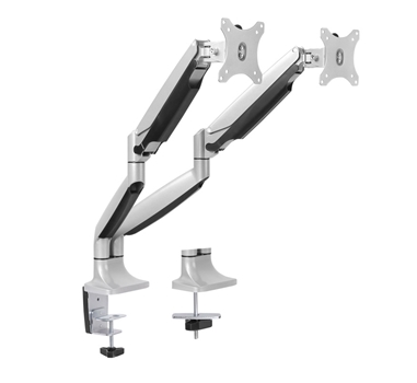 [111046] TooQ - Soporte de mesa DB3032TNR-S Giratorio e Inclinable 2 Brazos para Monitor/TV 13"-32" Plata