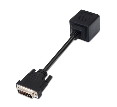 [111028] Nanocable - Cable bifurcador DVI a VGA, 24+5/M-2xHDB15/H, negro, 20 cm