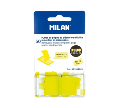 [114725] MILAN MARCADORES DE PÁGINA REMOVIBLES 50 PUNTOS 45X25MM AMARILLO TRASLÚCIDO