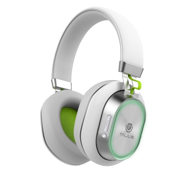 [109514] Talius - Auriculares HPH-5004BT - Formato diadema - Bluetooth - Manos libres - Botones de control - Iluminacion LED - MiniJack - Puerto de carga MicroUSB - Color Blanco y Verde
