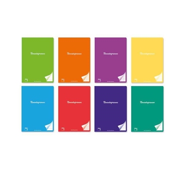 [114676] PACSA LIBRETA NOVENTAGRAMOS 48 HOJAS CUADROS 5X5 CARTULINA PLASTIFICADA A5+ 90GR 8 COLORES SURTIDO -6U-