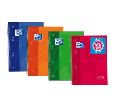 [114617] OXFORD CUADERNO EUROPEANBOOK 4 MICROPERFORADO 120 HOJAS (50% GRATIS) 5X5 TAPAS EXTRADURAS CLASSIC A5+ COLORES -5U-