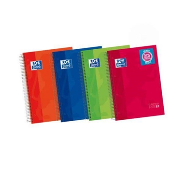 [114616] OXFORD CUADERNO EUROPEANBOOK 5 MICROPERFORADO 120 HOJAS (50% GRATIS) 5X5 TAPAS EXTRADURAS CLASSIC A4+ COLORES VIVOS -5U-