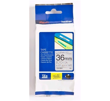 [108649] BROTHER CINTA PLATA/NEGRA LAMINADA 8M 36MM TZE-M961