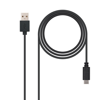 [107828] Nanocable - Cable USB 2.0 3A - Tipo USB-C/M-A/M - Negro - 0.5 M