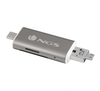 [106896] NGS - Lector de tarjetas 5 en 1 con conexion USB 2.0, MicroUSB y Type-C