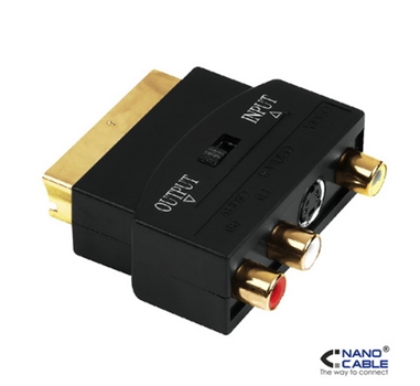 [106868] Nanocable - Adaptador Euroconector a RCA/SVIDEO con Switch