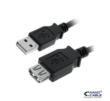 [106690] Nanocable - Cable alargador USB 2.0 de 1.8m conexión A/M-B/H negro