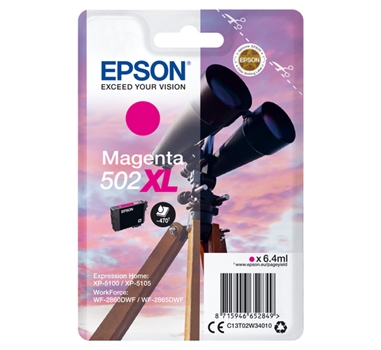[113219] EPSON SINGLEPACK MAGENTA 502XL INK  XP-5100, XP-5105, WF-2860DWF, WF-2865DWF