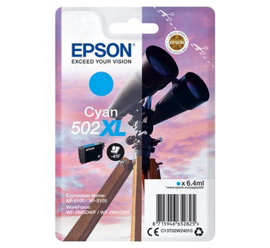 [113218] EPSON SINGLEPACK CYAN 502XL INK EPSON XP-5100, XP-5105, WF-2860DWF, WF-2865DWF
