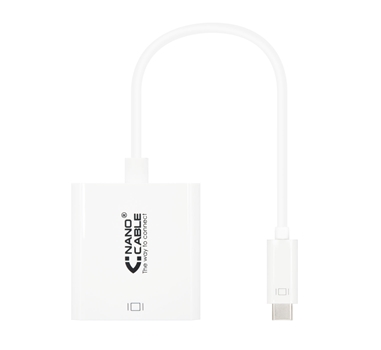 [113040] Nanocable - Conversor USB-C/M a DVI-D/H 24+1 - 15cm - Color Blanco